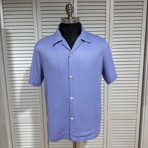 Sandro Men's Lavender Short-Sleeve Camp Shirt